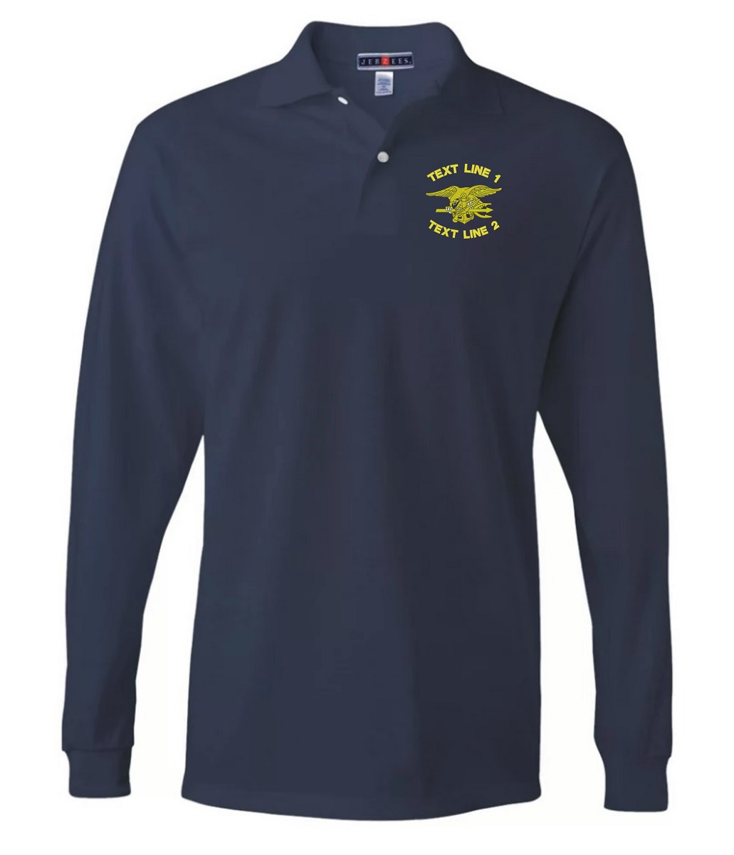 US Navy Seal Team Trident Polo L/S #912 (image for) US Navy Seal Team Trident Polo L/S #912
